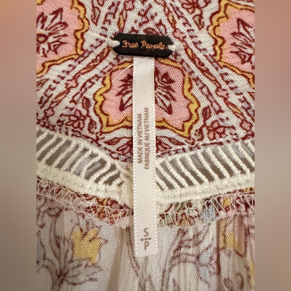 Free People Moonlight Dance Tunic NWT Boho Floral Festival Peasant Top S - Picture 7 of 10